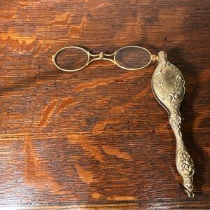Antique Sterling Silver Art Nouveau Lorgnette With Embossed Female Motif